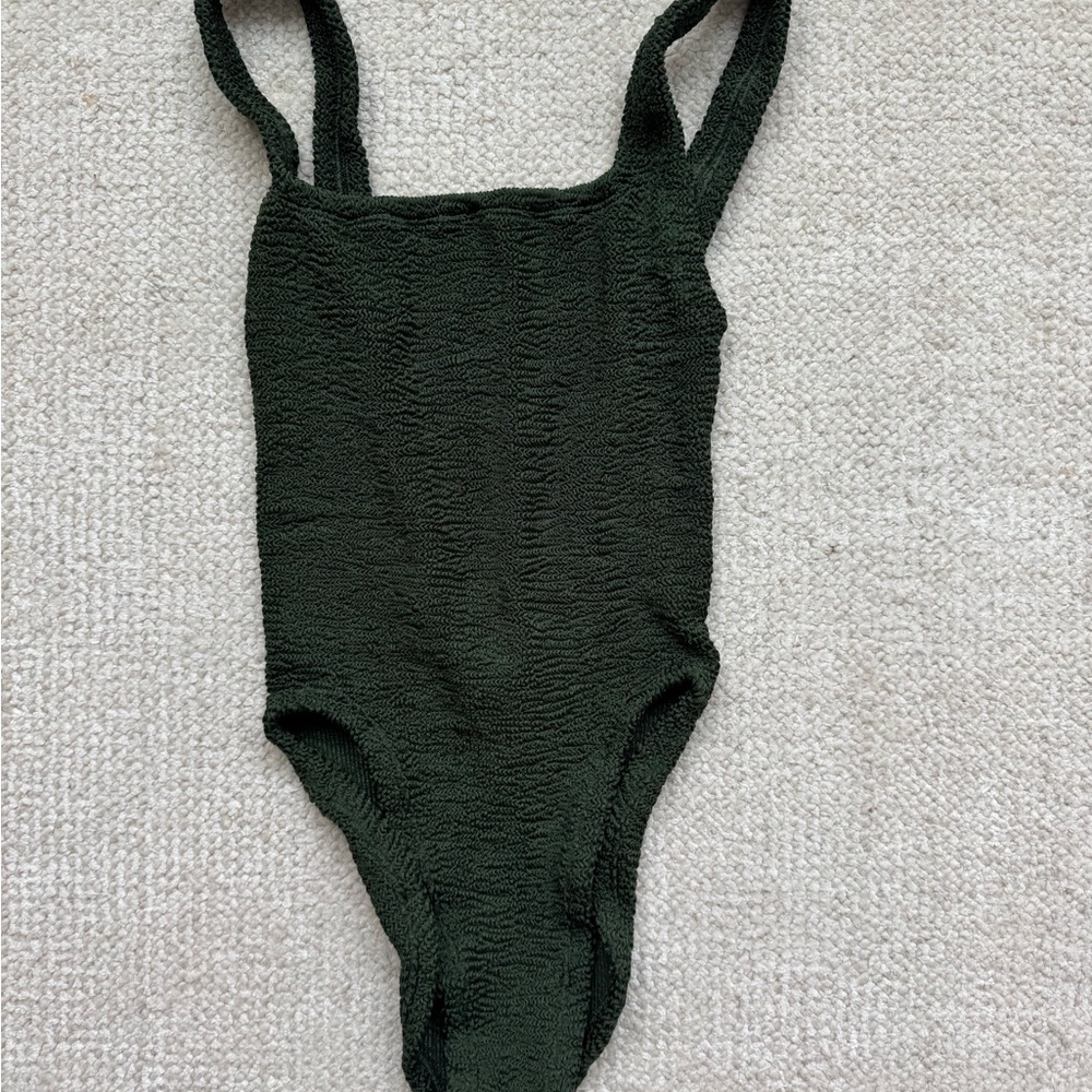 Hunza G Dark Green Textured One Piece